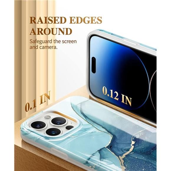 For iPhone 14 Pro Max 6.7" Military Grade Drop Protection Marble Shockproof Case - Picture 2 of 5